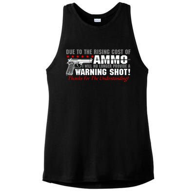 Due To Rising Cost Ammunition No Provide Warning Shot Ladies PosiCharge Tri-Blend Wicking Tank