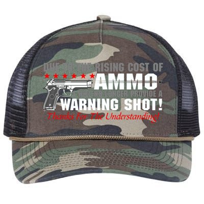 Due To Rising Cost Ammunition No Provide Warning Shot Retro Rope Trucker Hat Cap