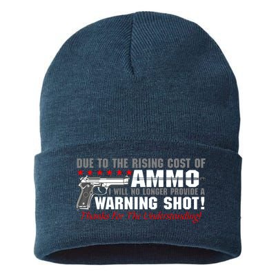 Due To Rising Cost Ammunition No Provide Warning Shot Sustainable Knit Beanie