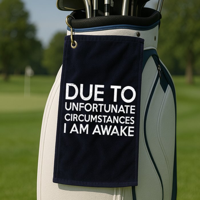 Due To Unfortunate Circumstances I Am Awake Golf Towel