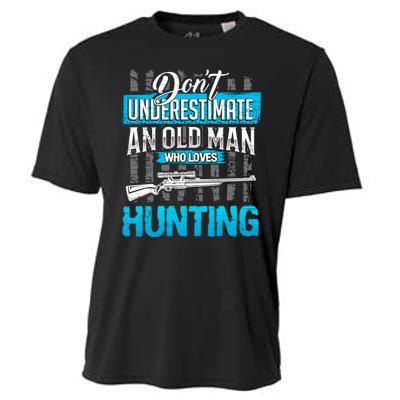 Don't Under Estimate An Old Man Who Loves Hunting Cooling Performance Crew T-Shirt