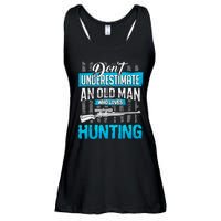 Don't Under Estimate An Old Man Who Loves Hunting Ladies Essential Flowy Tank