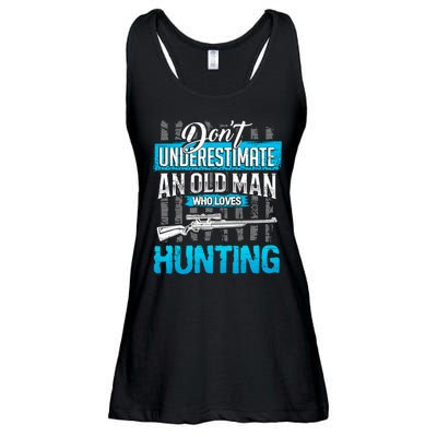 Don't Under Estimate An Old Man Who Loves Hunting Ladies Essential Flowy Tank