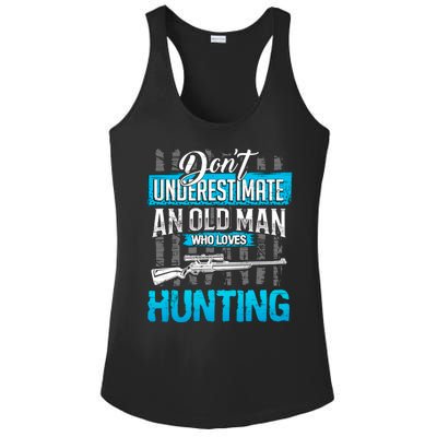 Don't Under Estimate An Old Man Who Loves Hunting Ladies PosiCharge Competitor Racerback Tank