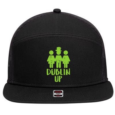 Dublin Up Funny St Patricks Day Irish Drinkin Team 7 Panel Mesh Trucker Snapback Hat