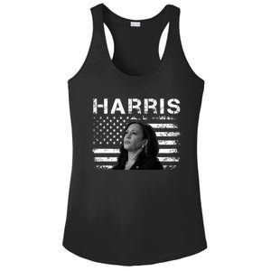 Distressed Us Flag Kamala Harris 2024 Madam Vice President Gift Ladies PosiCharge Competitor Racerback Tank