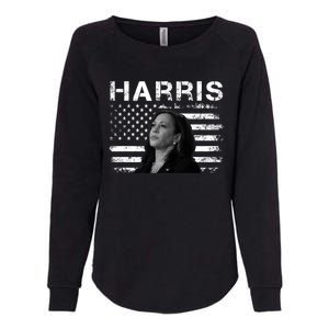 Distressed Us Flag Kamala Harris 2024 Madam Vice President Gift Womens California Wash Sweatshirt