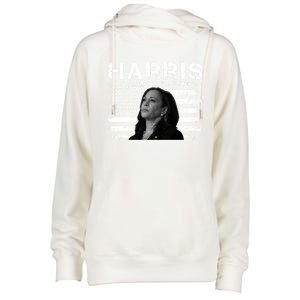 Distressed Us Flag Kamala Harris 2024 Madam Vice President Gift Womens Funnel Neck Pullover Hood