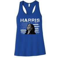 Distressed Us Flag Kamala Harris 2024 Madam Vice President Gift Women's Racerback Tank