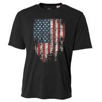 Distressed USA Flag, Patriotic American Flag Cooling Performance Crew T-Shirt