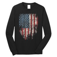 Distressed USA Flag, Patriotic American Flag Long Sleeve Shirt