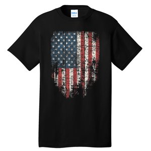 Distressed USA Flag, Patriotic American Flag Tall T-Shirt