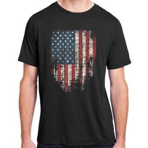 Distressed USA Flag, Patriotic American Flag Adult ChromaSoft Performance T-Shirt