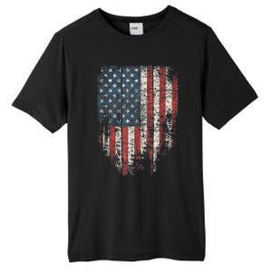 Distressed USA Flag, Patriotic American Flag Tall Fusion ChromaSoft Performance T-Shirt