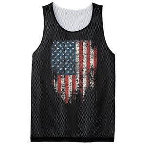 Distressed USA Flag, Patriotic American Flag Mesh Reversible Basketball Jersey Tank