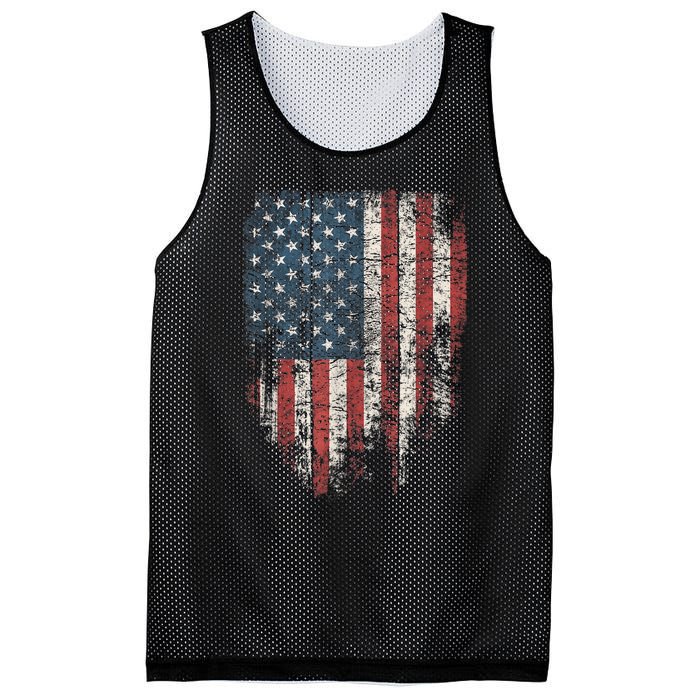 Distressed USA Flag, Patriotic American Flag Mesh Reversible Basketball Jersey Tank