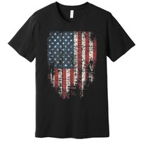 Distressed USA Flag, Patriotic American Flag Premium T-Shirt