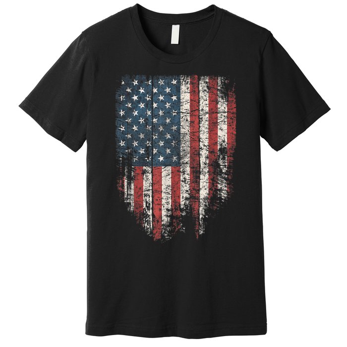 Distressed USA Flag, Patriotic American Flag Premium T-Shirt