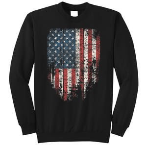 Distressed USA Flag, Patriotic American Flag Tall Sweatshirt