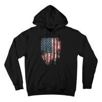 Distressed USA Flag, Patriotic American Flag Tall Hoodie