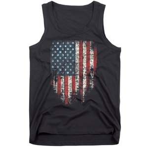 Distressed USA Flag, Patriotic American Flag Tank Top