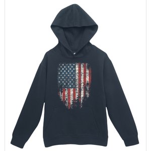 Distressed USA Flag, Patriotic American Flag Urban Pullover Hoodie