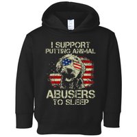 Doodle Usa Flag I Support Putting Animal Abusers To Sleep Toddler Hoodie