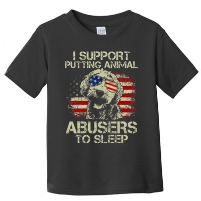 Doodle Usa Flag I Support Putting Animal Abusers To Sleep Toddler T-Shirt