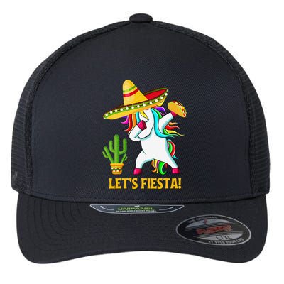 Dabbing Unicorn Funny Cinco De Mayo LetS Fiesta Flexfit Unipanel Trucker Cap