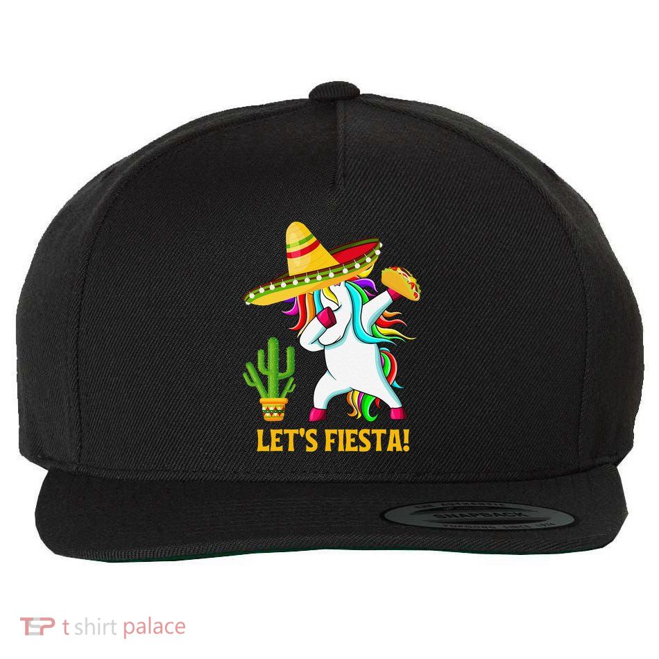 Dabbing Unicorn Funny Cinco De Mayo LetS Fiesta Wool Snapback Cap
