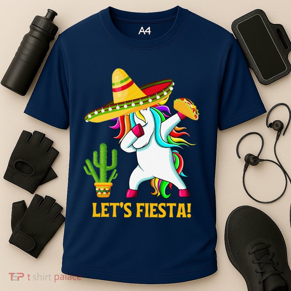 Dabbing Unicorn Funny Cinco De Mayo LetS Fiesta Performance Shirt
