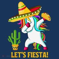 Dabbing Unicorn Funny Cinco De Mayo LetS Fiesta T-Shirt