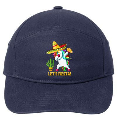 Dabbing Unicorn Funny Cinco De Mayo LetS Fiesta 7-Panel Snapback Hat