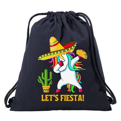 Dabbing Unicorn Funny Cinco De Mayo LetS Fiesta Drawstring Bag