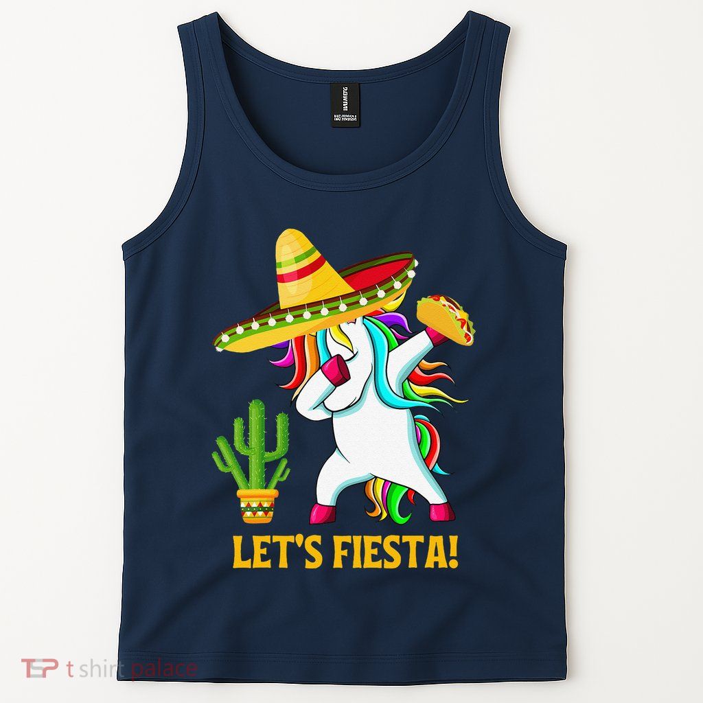 Dabbing Unicorn Funny Cinco De Mayo LetS Fiesta Tank Top