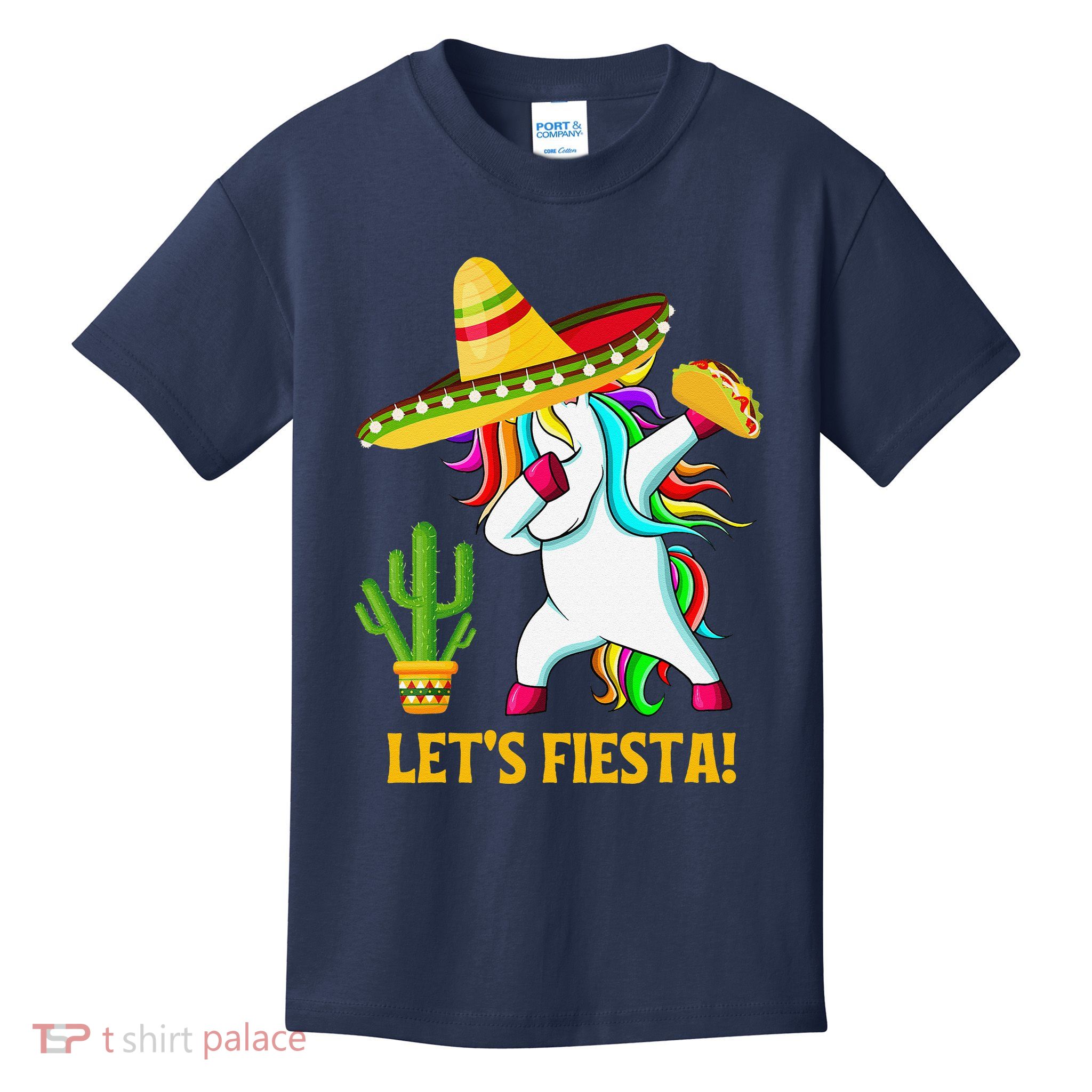 Dabbing Unicorn Funny Cinco De Mayo LetS Fiesta Kids T-Shirt