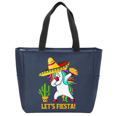 Dabbing Unicorn Funny Cinco De Mayo LetS Fiesta Zip Tote Bag