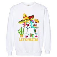 Dabbing Unicorn Funny Cinco De Mayo LetS Fiesta Garment-Dyed Sweatshirt