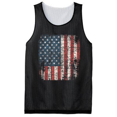 Distressed USA Flag Women Men, Patriotic American Flag Mesh Reversible Basketball Jersey Tank