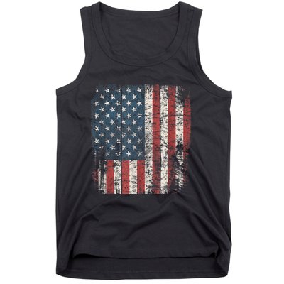 Distressed USA Flag Women Men, Patriotic American Flag Tank Top