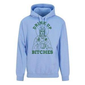 Drink Up Funny Bitches St Patrick's Day Funny Irish Shamrocks Unisex Surf Hoodie