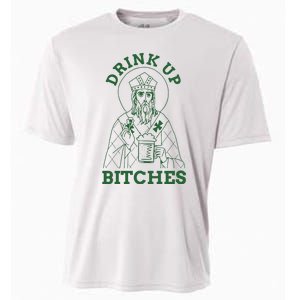 Drink Up Funny Bitches St Patrick's Day Funny Irish Shamrocks Cooling Performance Crew T-Shirt