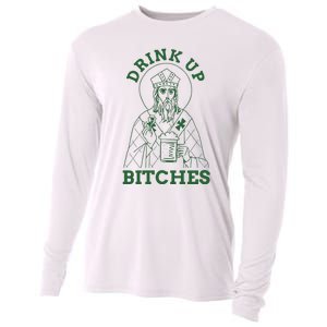 Drink Up Funny Bitches St Patrick's Day Funny Irish Shamrocks Cooling Performance Long Sleeve Crew