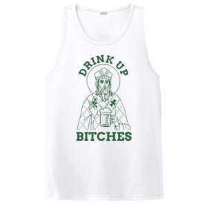 Drink Up Funny Bitches St Patrick's Day Funny Irish Shamrocks PosiCharge Competitor Tank