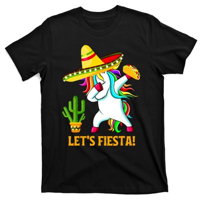 Dabbing Unicorn Funny Cinco De Mayo Girl Lets Fiesta T-Shirt