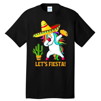 Dabbing Unicorn Funny Cinco De Mayo Girl Lets Fiesta Tall T-Shirt