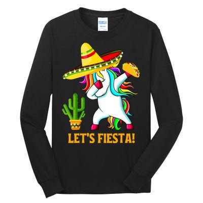 Dabbing Unicorn Funny Cinco De Mayo Girl Lets Fiesta Tall Long Sleeve T-Shirt