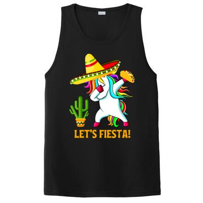 Dabbing Unicorn Funny Cinco De Mayo Girl Lets Fiesta PosiCharge Competitor Tank