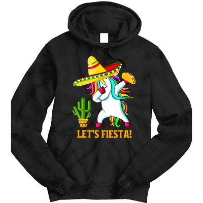 Dabbing Unicorn Funny Cinco De Mayo Girl Lets Fiesta Tie Dye Hoodie