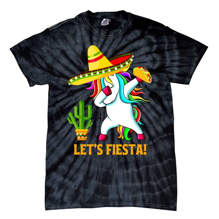 Dabbing Unicorn Funny Cinco De Mayo Girl Lets Fiesta Tie-Dye T-Shirt